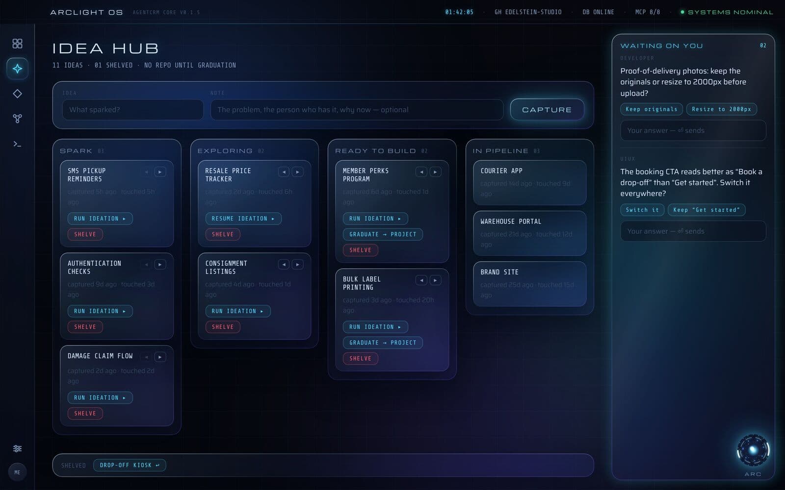 AgentCRM: Idea hub