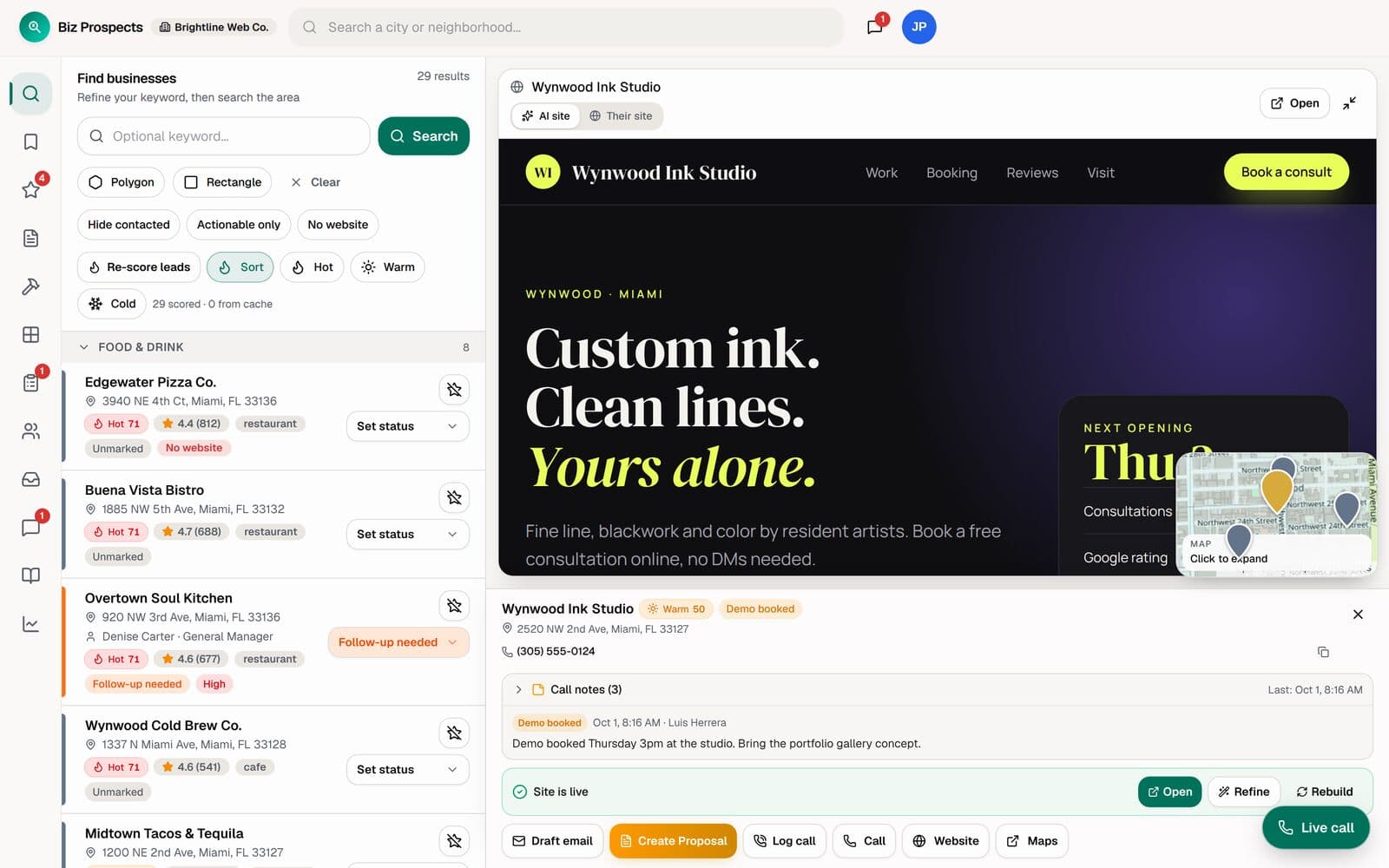 Biz Prospects: A hot lead with its AI-built site