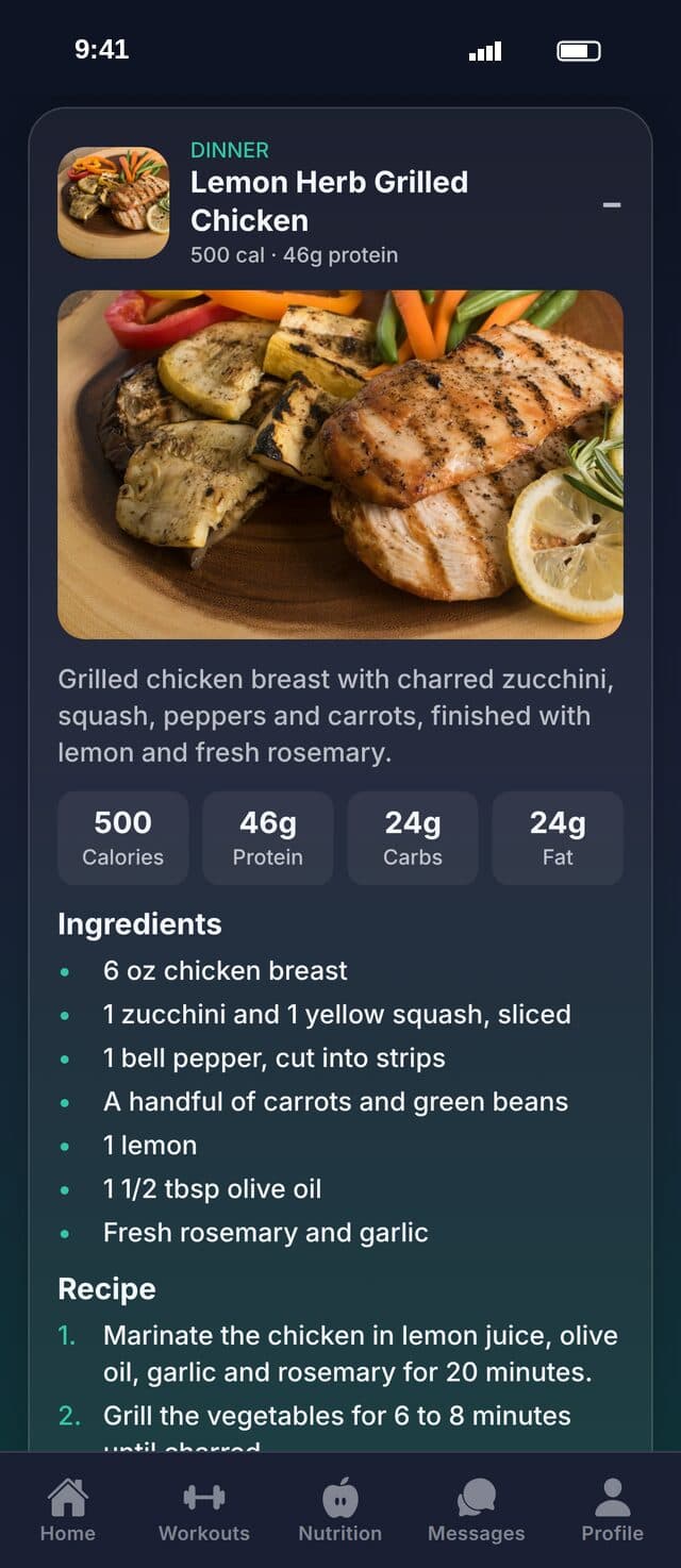 FuelMe: Every meal, with its recipe