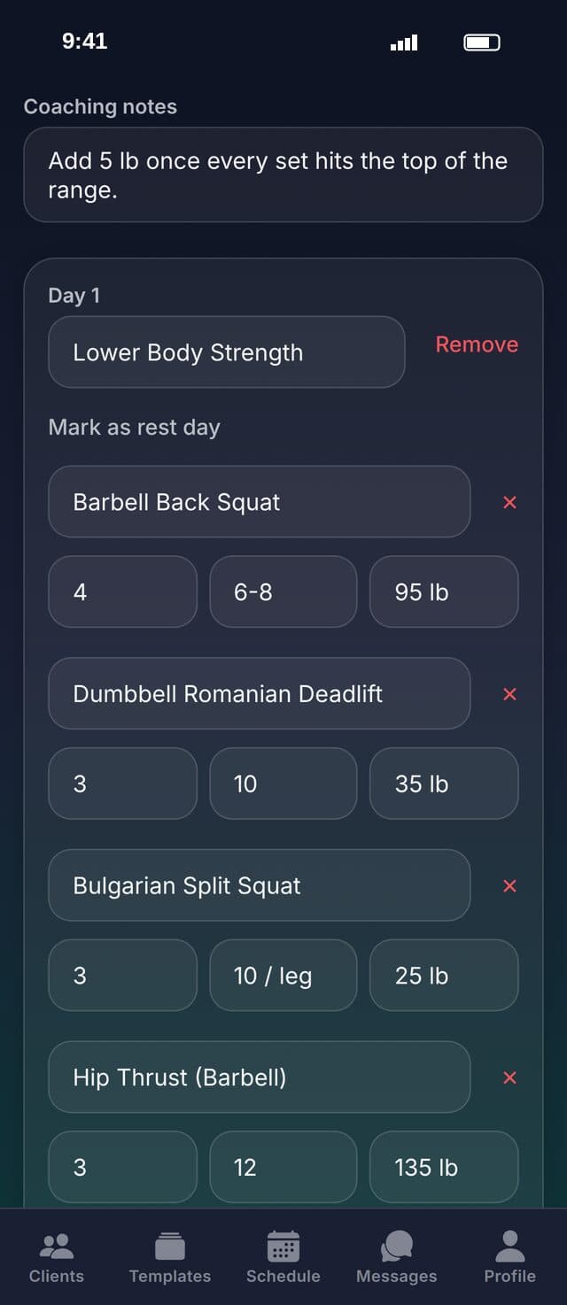 FuelMe: Workout builder