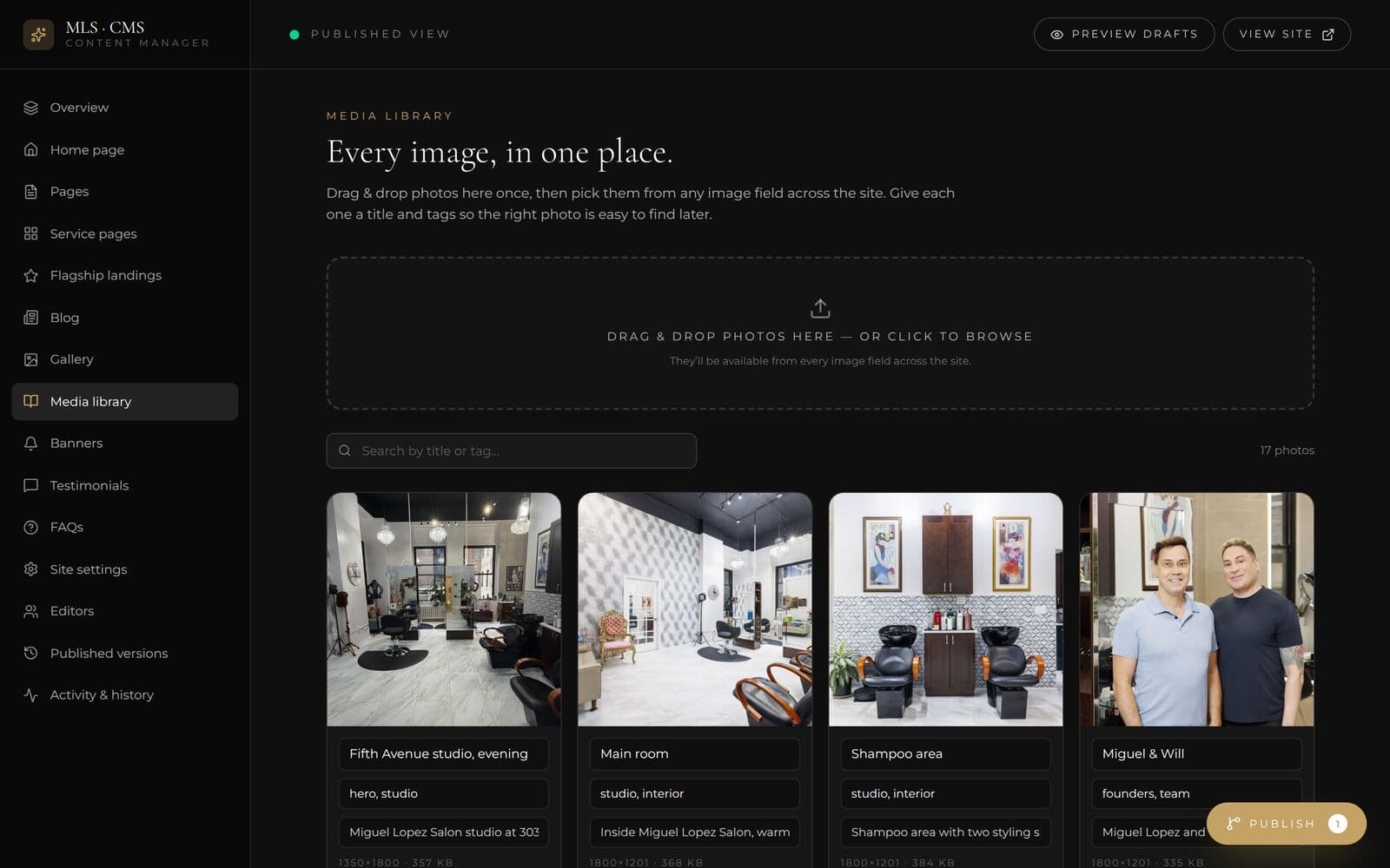 Miguel Lopez Salon: Media library