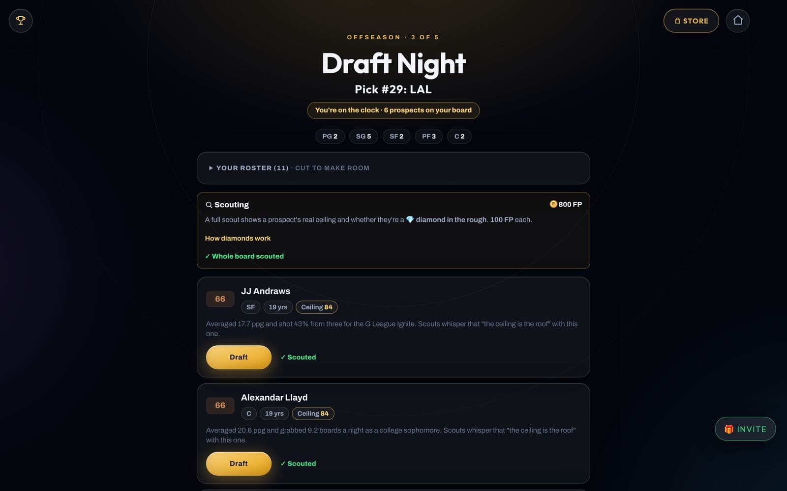 Run The Franchise: Draft night